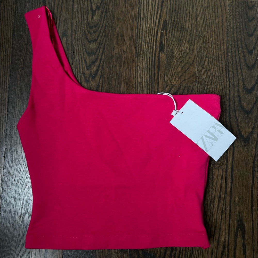 Zara - hot pink off-the-shoulder tank top - size S